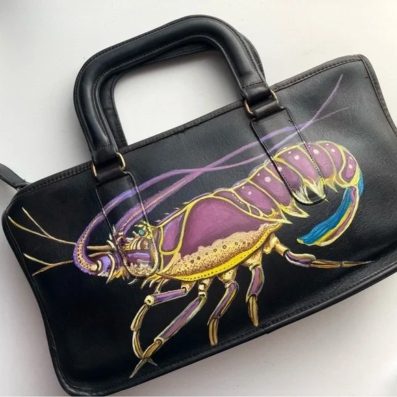 Vintage Coach NYC Lobster Art Slim Leather satchel Handbag 1970’s - Picture 6 of 16